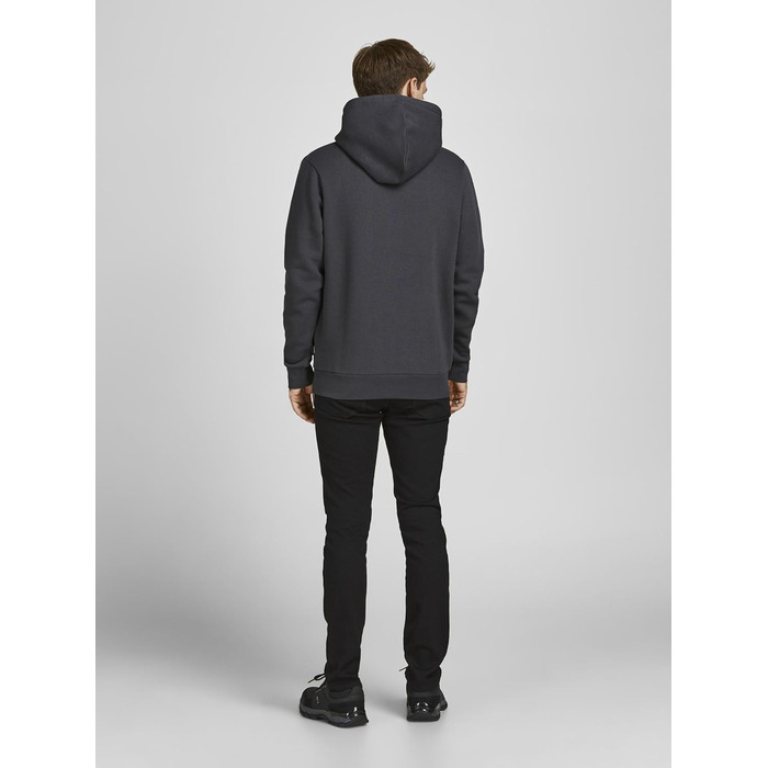 Чоловічий худі з капюшоном JACK & JONES з логотипом, колір Asphalt, розмір M