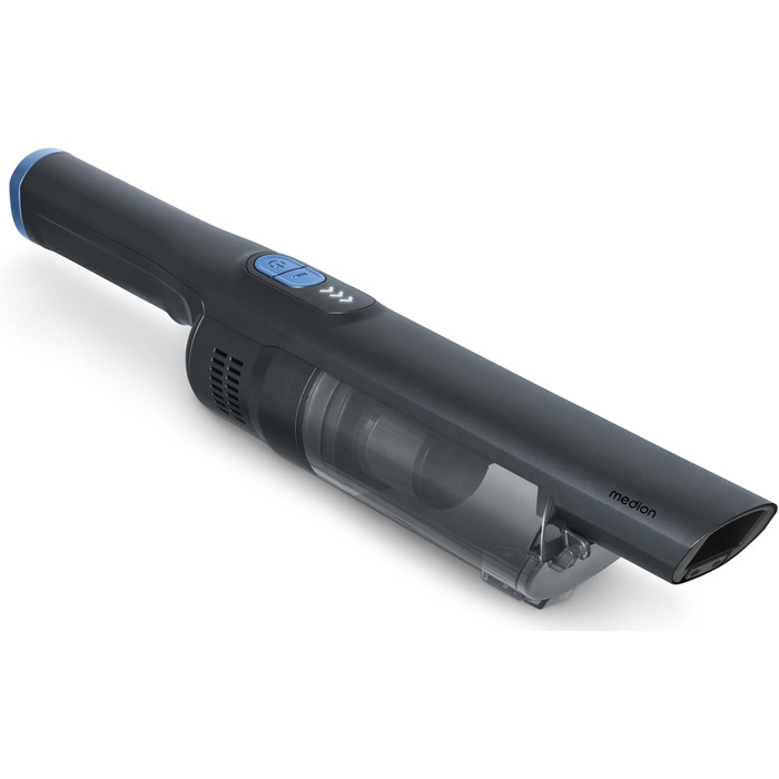 MEDION 2-в-1 Бездротовий акумуляторний пилосос з насадкою та підлоговою щіткою (BLDC-двигун, HEPA-13 фільтр, фільтрація пилу та алергенів, потужність всмоктування 20 kPA, док-станція, бездротовий, MD11515) білий (ручний пилосос + насадка, сірий)