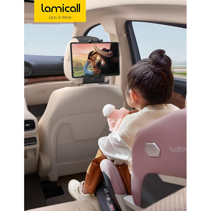 Утримувач для планшету Lamicall у автомобільну підголівник - складний, міцний кріплення для планшету, 360° обертання. Підходить для iPad, Samsung Tab, 6.1-13 дюймів