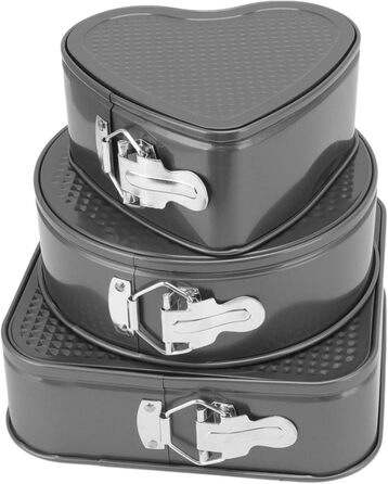 Набір форм для випічки тортів (3 шт.) з антипригарним покриттям, карбонова сталь, круглі, серцеподібні, квадратні