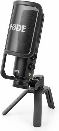 Rode NT-USB+ USB конденсаторний мікрофон + keepdrum MS138 гнучкий стійкий тримач (чорний) NT-USB+-MS138BK