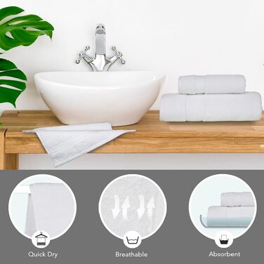 Набір розкішних турецьких рушників для ванної NOVA Luxury Linen, готельна якість, 6 предметів, колір Mirage Grey