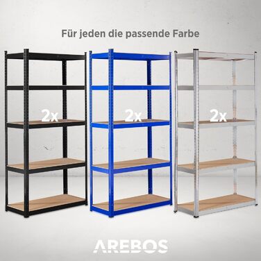 Arebos Heavy-Duty 2-Tier Shelf - 180x90x40cm - 875kg Capacity