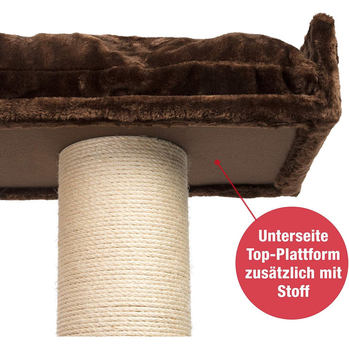 Дерево для великих котів JAMAXX Premium 155 см XXL, товстий стовбур 20 см, міцна основа 4 см, м'який плюш, шоколадно-коричневий