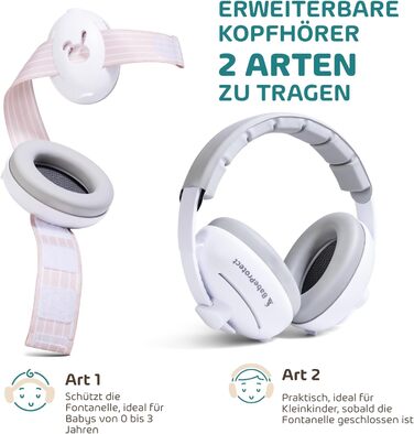 Навушники для захисту від шуму для дітей та немовлят 2-в-1 - комфортні навушники для сну, подорожей та заходів (до 4 років) - бежевий