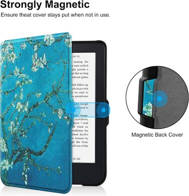 Чохол-книжка HGWALP для Tolino Shine 5/Shine Color/Shine 4 та Kobo Clara Colour/Clara BW/Clara 2E eReaders, преміум-якість, функція авто-сон/пробудження, квітковий дизайн (персиковий)