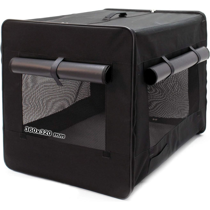 Транспортна переноска для собак та котів Wiltec, L (76x56x61 см), чорна, знімний килимок