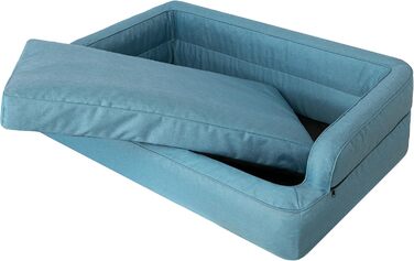 Dog bed, pet furniture, cat bed, removable cover, dog basket, dog cushion, dog lounger, sleeping places, dog sofa, XL: 96x62 cm (S: 78x47 cm, Blue)