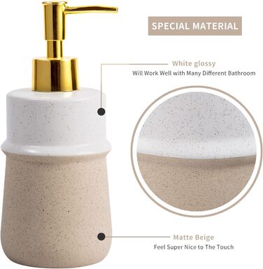 Набір аксесуарів для ванної кімнати в стилі фермерського дому, 4 шт., кераміка, подарунковий комплект, включає: стакан для зубної щітки, дозатор мила, мильниця, стакан, бежевий