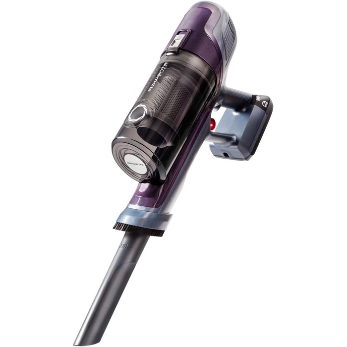 Пылесос Rowenta X-Pert 6.60 Essential аккумуляторный, 100 Вт, 45 мин работы, без мешка, LED-насадка, съемный аккумулятор, насадка для щелей и держатель для стены, фиолетовый/черный, RH6838 X-Pert 6.60 Essential лиловый/серый