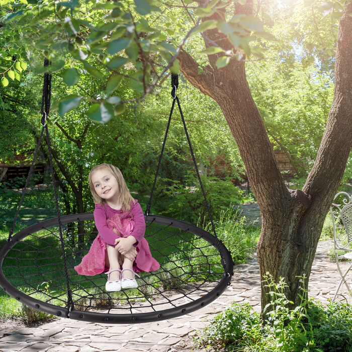 Relaxdays Hanging Nest Swing with Net, 120 cm