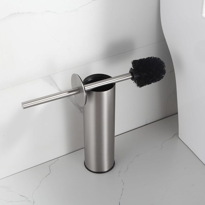 BGL 304 Stainless Steel Toilet Brush Holder - Long Design, Nickel Bristle Finish