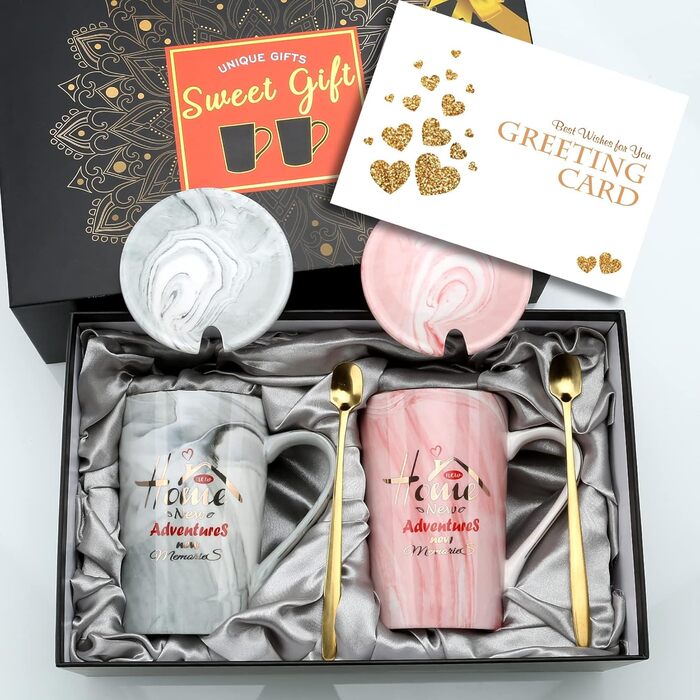 Housewarming Gifts for New Home Unique Housewarming Gift Ideas for New Home New Adventure New Memories Couple Coffee Mug Set 340 ml