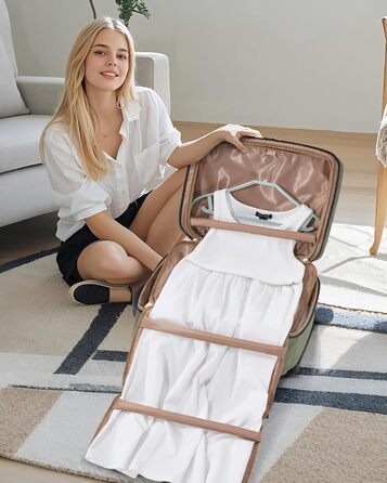 Рюкзак LOVEVOOK для ручної поклажі в літак 45x36x20, великий рюкзак для жінок з відділенням для ноутбука 17,3 дюйма, водонепроникний, підходить для Easyjet, для ділових поїздок та подорожей, (Зелений, 45 x 36 x 20 см (17,3 дюйма))