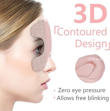 Маска для сну 3D з memory foam, повна світлонепроникність, регульована, рожева, для жінок