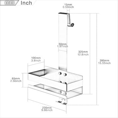 Kelelife Shower Shelf for Hanging, Shower Shelf No Drilling, Stainless Steel Shower Shelf with Hooks for Frameless Glass Door, Shampoo Holder for Shower (Black)