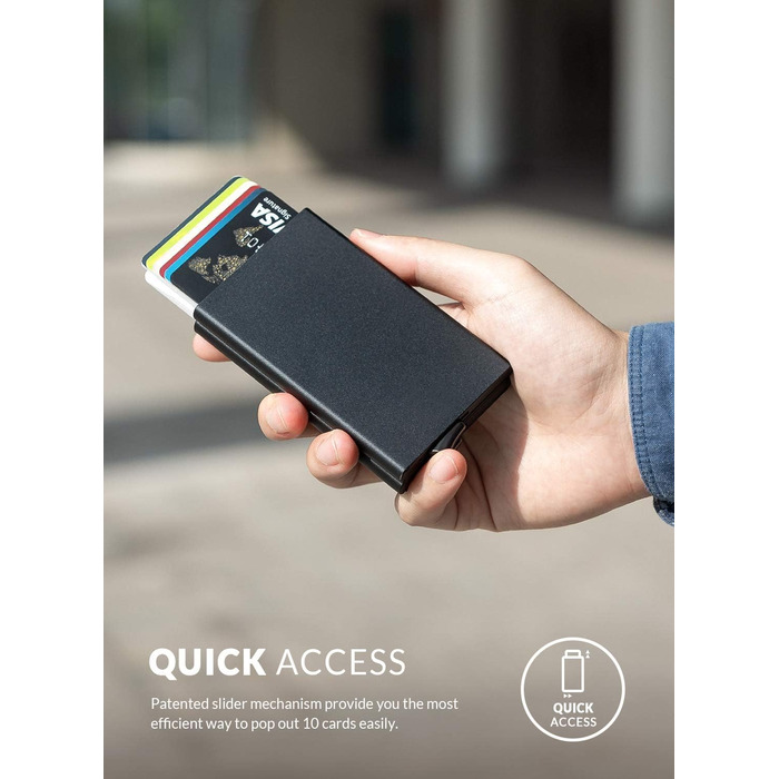 Металеве картхолдер VULKIT з RFID NFC захистом для чоловіків, зелений. Містить 10 карт.