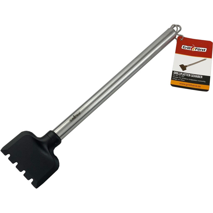 Grillfürst Premium Grill Brush for Cast Iron Grates with Brass Bristles, Cast Iron Care Spray, Special Scraper