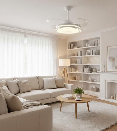 Вентилятор стельовий Bel Air Asgard 108 см з LED, DC-мотор, пульт, 3 режими, білий MINI