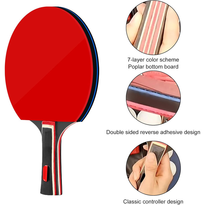 Набір для настільного тенісу: 2 ракетки, 4 м'ячі, сітка та сумка. Професійний спортивний набір для гри в приміщенні та на вулиці