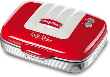 Ariete Party Time Waffle Maker - Non-Stick, 700W, Red