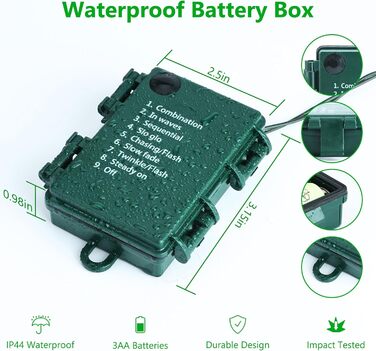 Льоново-гірлянда Joomer на Різдво, 20 метрів, 200 LED, для вулиці, на батарейках, з таймером, 8 режимів, для ялинки, балкона, кімнати, вечірки, весілля, фестивалю, тепле біле світло, вологостійка прикраса