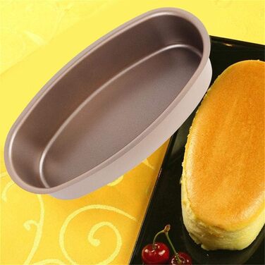 TOPINCN Cake Molds, Cheesecake Molds DIY Oval Cake Mold Muffin Mold (Gold)