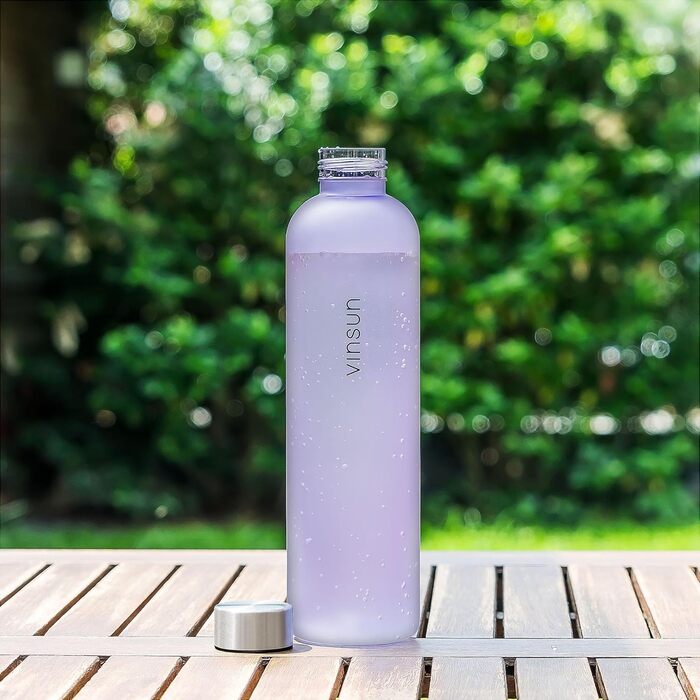 VINSUN Water Bottle 650ml, 1000ml, 1500ml - Leak-proof, Carbonated Beverage Safe, BPA-free, Tritan - Lightweight Water Bottle for Sports, Outdoors, School, Cycling, Office (1000 ml, Purple)