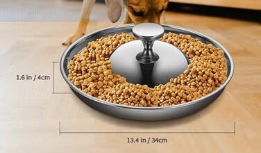 Набір мисок для цуценят та собак, 2 шт. з нержавіючої сталі, повільне годування, для маленьких собак, котів та тварин