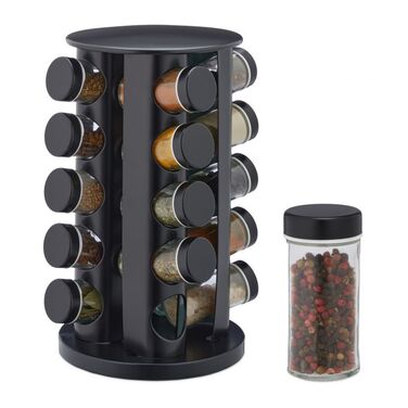 Relaxdays Spice Carousel with 20 Jars
