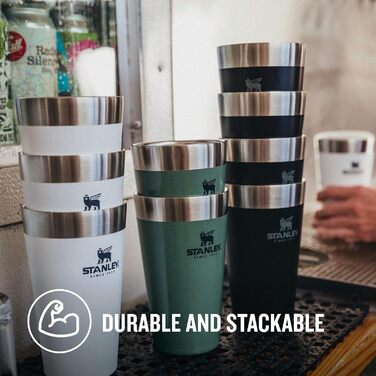 Термокружка Stanley Adventure Stacking Bierkrug 473 мл, нержавіюча сталь, з подвійними стінками, ізольована, без BPA, для зберігання напоїв холодними, 4 години, можна мити в посудомийній машині, колір Charcoal