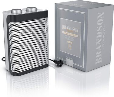 Електричний обігрівач Brandson: тихий, енергоефективний керамічний нагрівач з термостатом та захистом від перегріву. Ідеально для ванної, спальні, вітальні. Сертифікат GS безпеки.