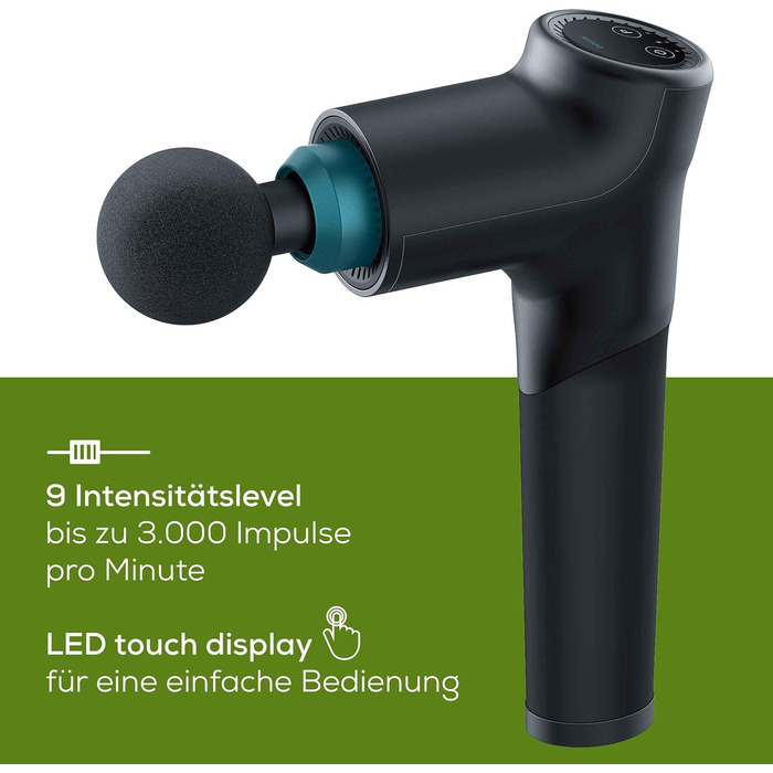 Beurer MG 99 Massage Gun - Percussion Muscle Massager with 4 Attachments, 5 Intensity Levels & Rechargeable Battery (Pro Edition)