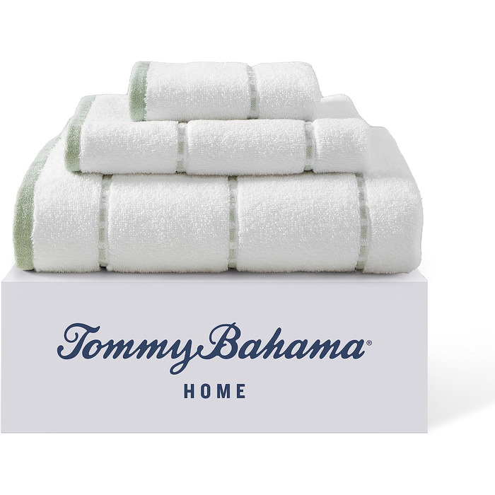 Набір рушників для ванної Tommy Bahama з м'якої бавовни, 3 предмети, Ridley Solid Green