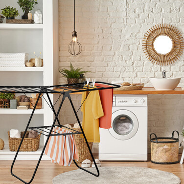 Relaxdays Folding Clothes Rack with Wings