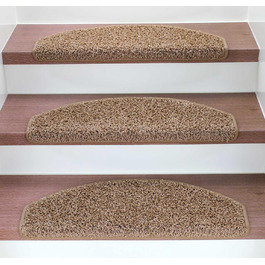 Kettelservice-Metzker Stair Treads / Step Mats Shaggy - Half-Round 10 Current Colors in Value Pack 15 Pcs. (Aubergine)