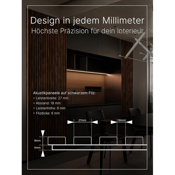 Акустичні настінні панелі з фетру Antique Bronze 345, комплект 2 шт. (275х27 см), 1.485 м² — декоративне оздоблення стін