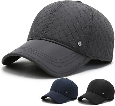 Кепка YAMEE з відкидним навушником, зимова шапка-кепка для чоловіків та жінок, тепла кепка з м'якою підкладкою, універсальний розмір (2080/Сірий)