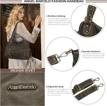 Сумка жіноча Angel Barcelo Roomy Fashion Hobo зелена шкіряна, сумка-тоут через плече