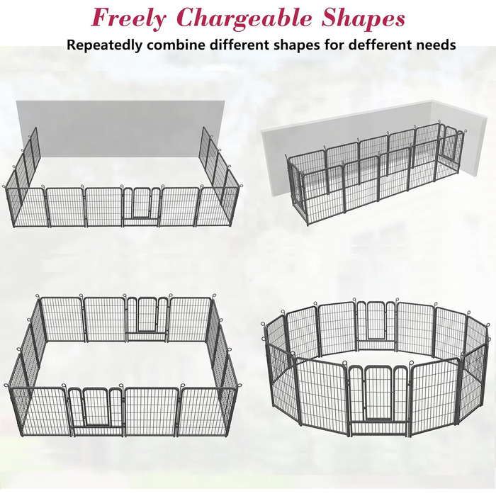 Металевий вольєр для собак на 28 панелей, 81.3 x 101.6 см – вольєр для собак, загін для цуценят, для внутрішнього та зовнішнього використання