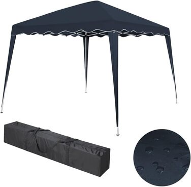 Foldable Gazebo 3x3m including bag | water-resistant, UV 50+ protection | Pop-up tent, foldable gazebo, garden tent, party tent, Capri | Click system metal frame (Blue)
