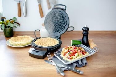 Steba Germany WE 1 Waffle Maker - Non-Stick, Adjustable Temperature, Folding Design