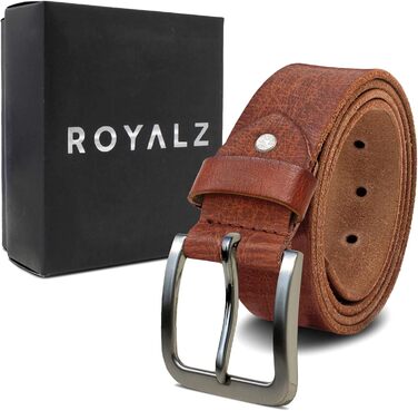 Жіночий шкіряний ремінь ROYALZ Vintage 38 мм, колір коньяк, ширина 85 см (загальна довжина 100 см)