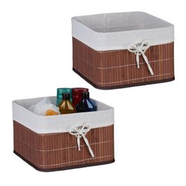 Relaxdays Bamboo Storage Basket Set