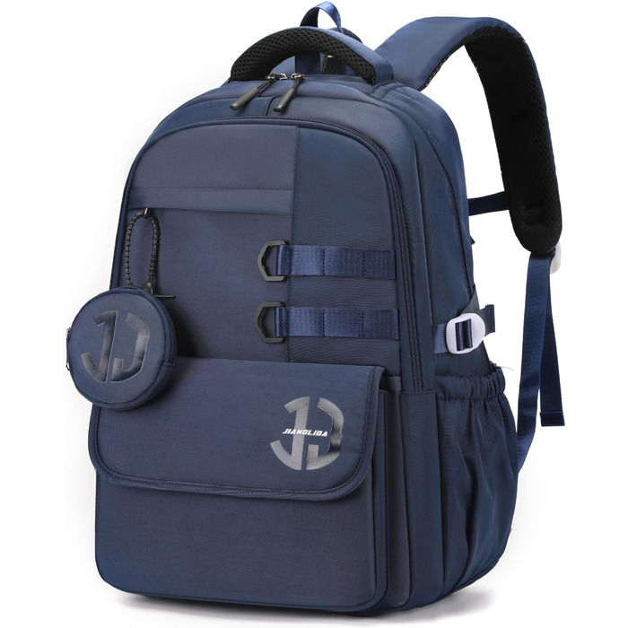 Шкільний рюкзак JANSBEN для підлітків (хлопців та дівчат), водонепроникний, з декількома відділеннями, для школи та подорожей, ідеальний для 5 класу (темно-синій)