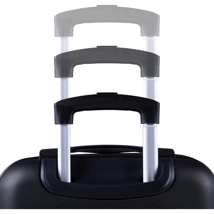 Набір валіз 3er - міцні ABS-валізи з TSA-замком, розширюваний об'єм - M, L, XL, захист кутів, 360° колеса, телескопічна ручка, підходить для ручної поклажі & стійкий до ушкоджень (Чорний)