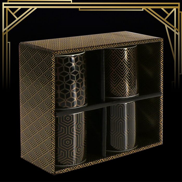 Набір кавових чашок Com-Four® 8 шт. 180 мл, кераміка, Art Deco, для еспресо та американо