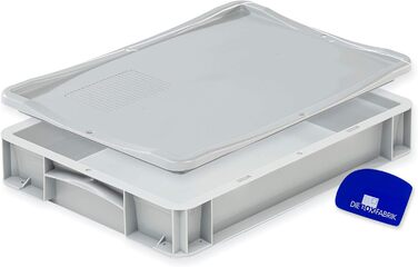Pizza Ball Box (40 x 30 x 7 cm) for pizza dough, reusable box for pizza (reusable packaging), including dough scraper, complete set (2x box, 1x lid)