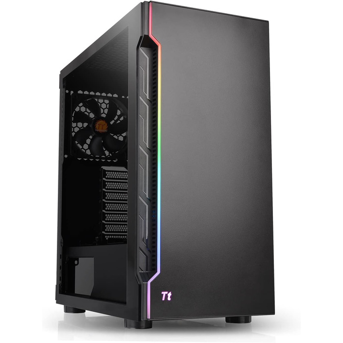 Корпус для ПК Thermaltake H200 TG RGB ATX з RGB підсвічуванням, скляна бічна панель, чорний | 120мм вентилятор в комплекті