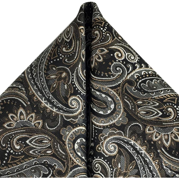 Краватка чоловіча GASSANI Paisley 7 см, набір 3 шт. (чорно-коричнева, сіра, біла)